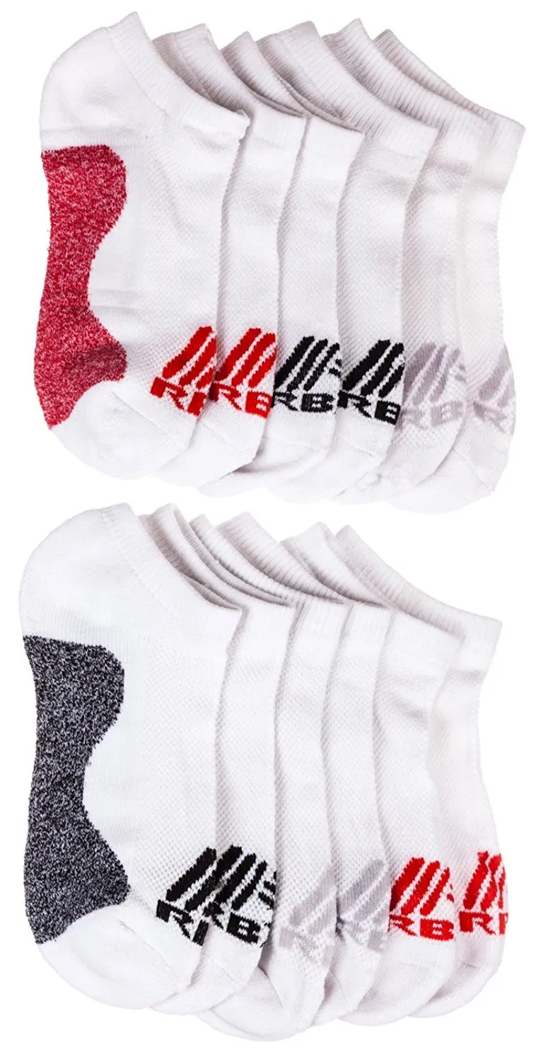 RBX Ladies Low Cut Womens Socks - X-Dry Technology - White/Pink - Shoe Size 4-10/Sock size 9-11