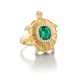 Special Edition Lagoon Tourmaline Sea Turtle Ring