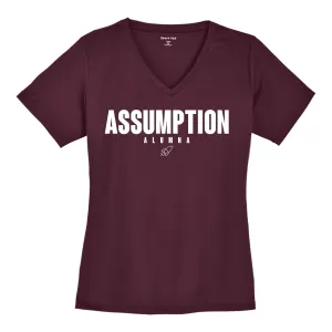 T-shirt - Dry Fit V-neck - Maroon - AHS Alumna