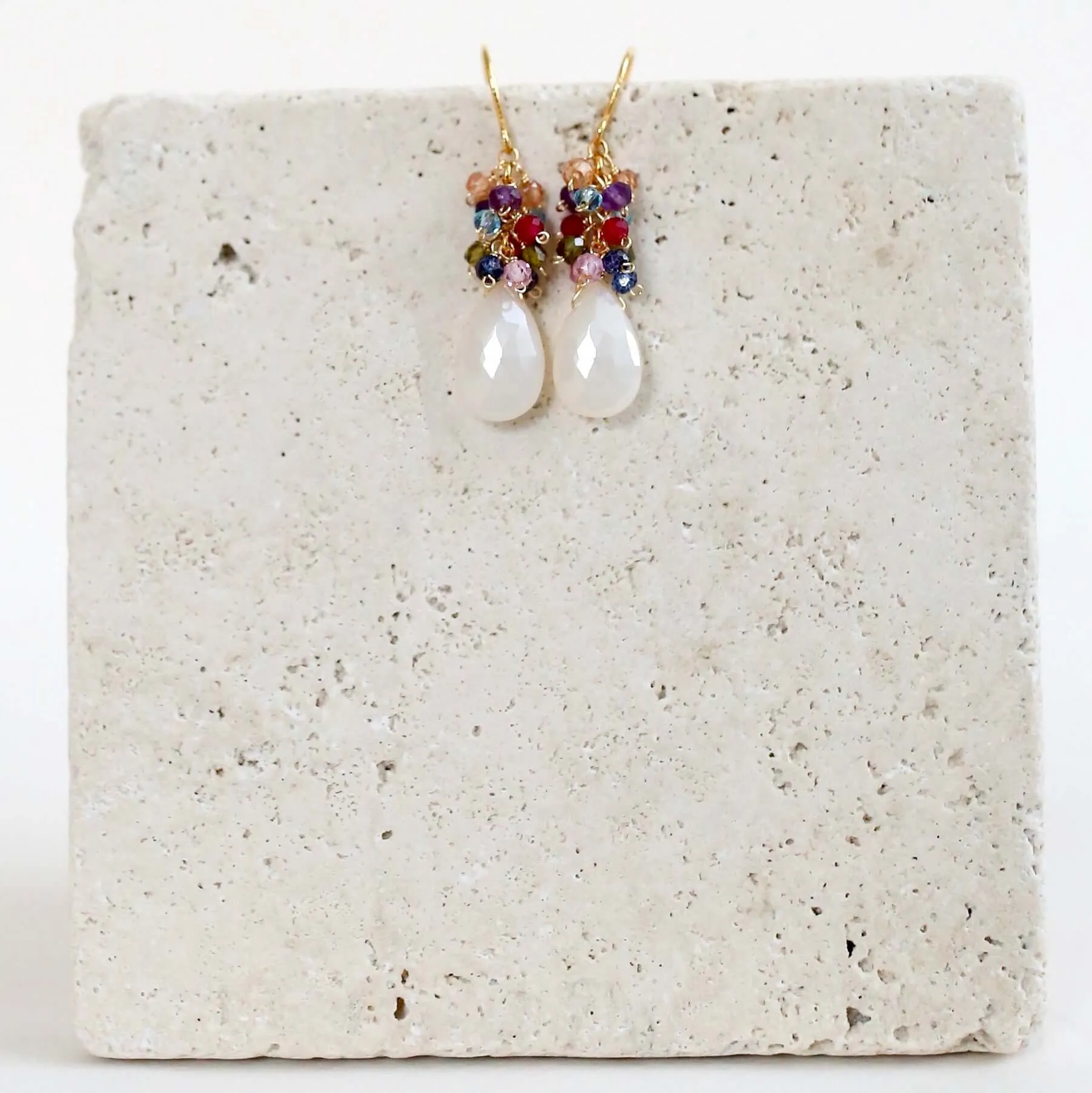 The Bala Earring - White Chalcedony