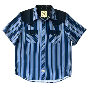 Tonal Blue Short Sleeve Performance Western Shirt