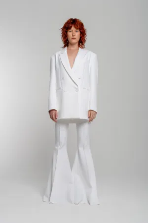 WHITE EXTREME FLARE TROUSERS