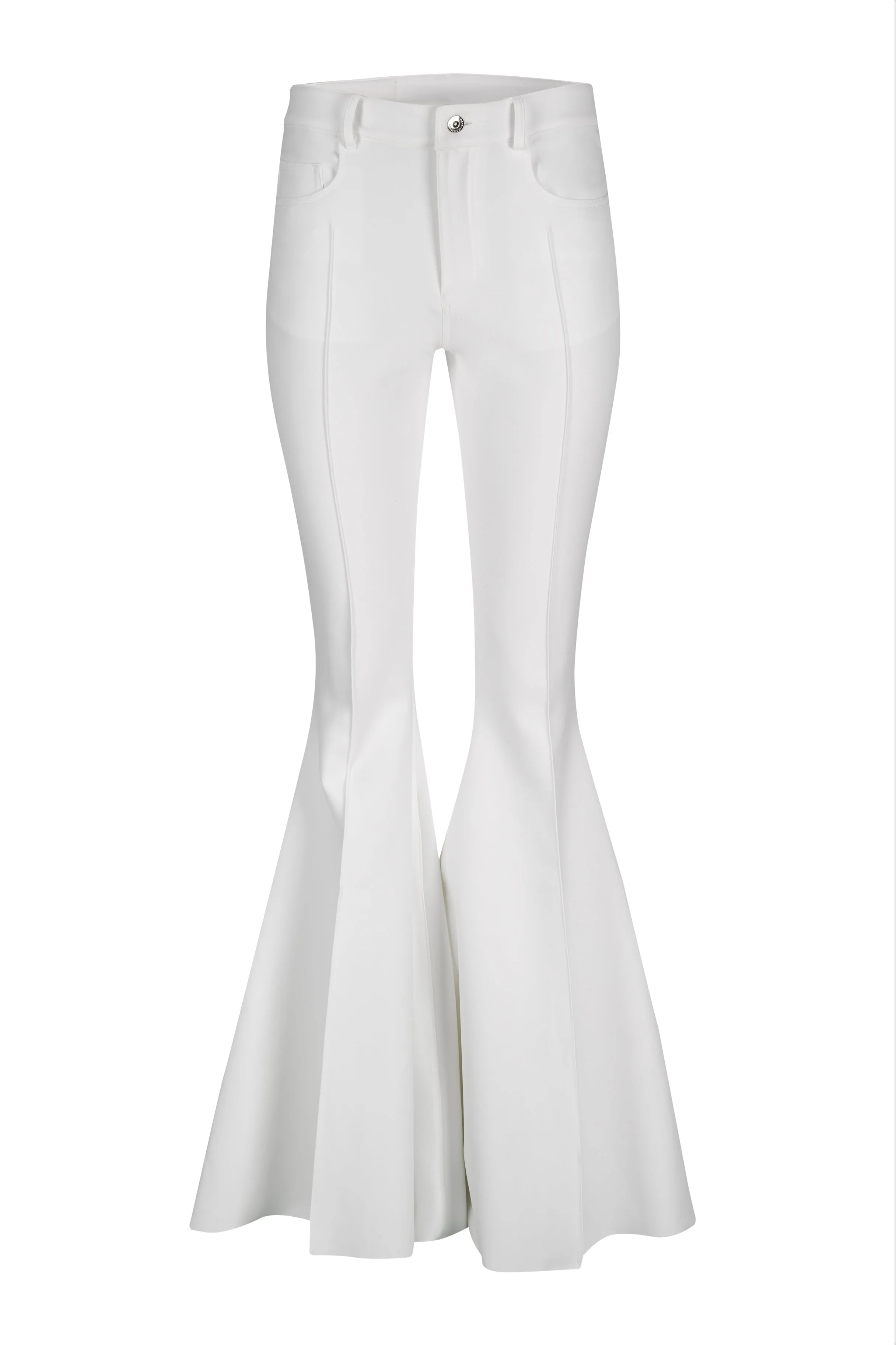 WHITE EXTREME FLARE TROUSERS